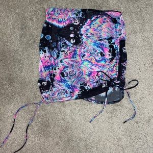 Acid trip mesh rave skirt